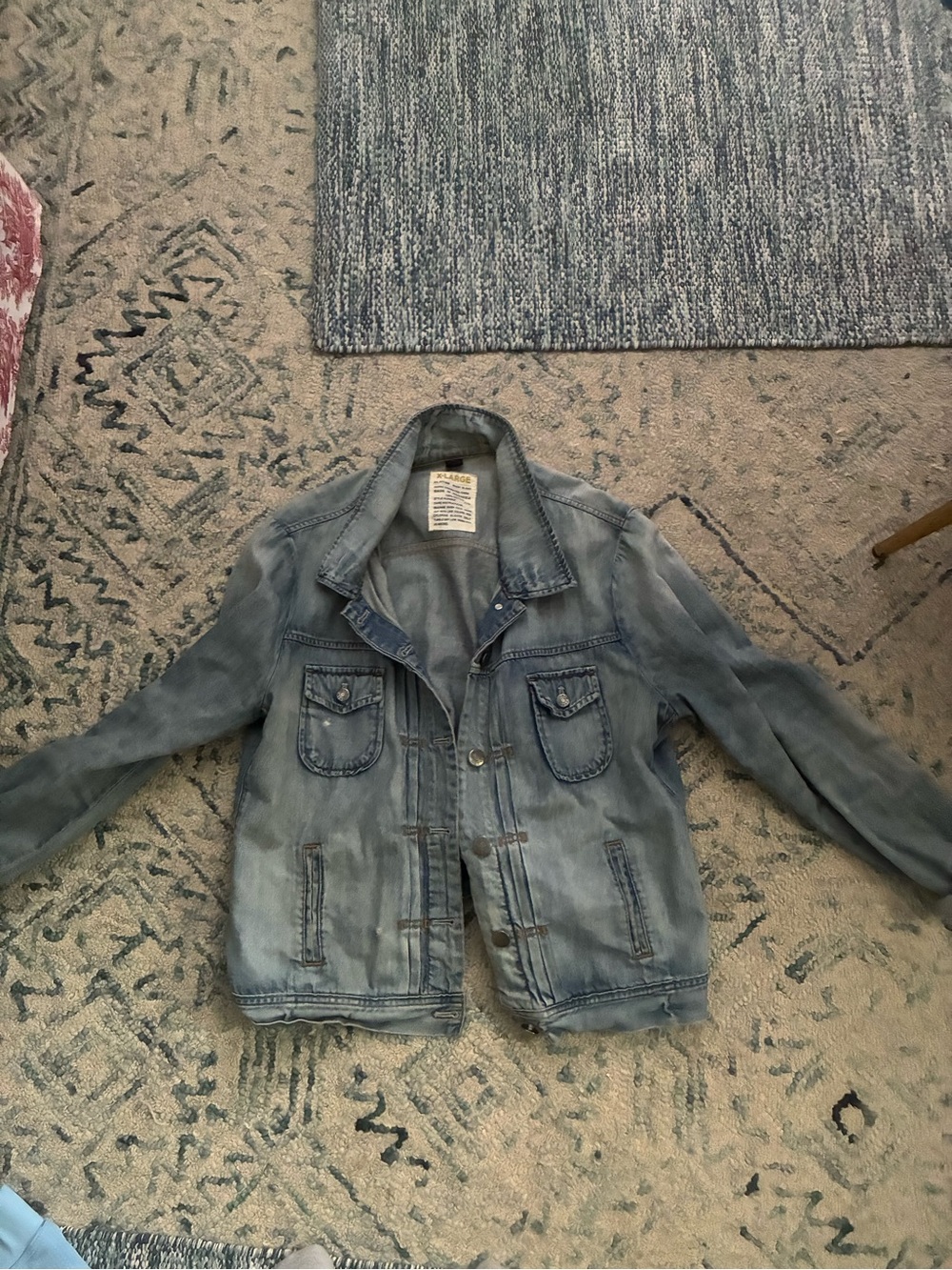 Womens Light Blue Denim Jacket - Casual Button-Up Coat